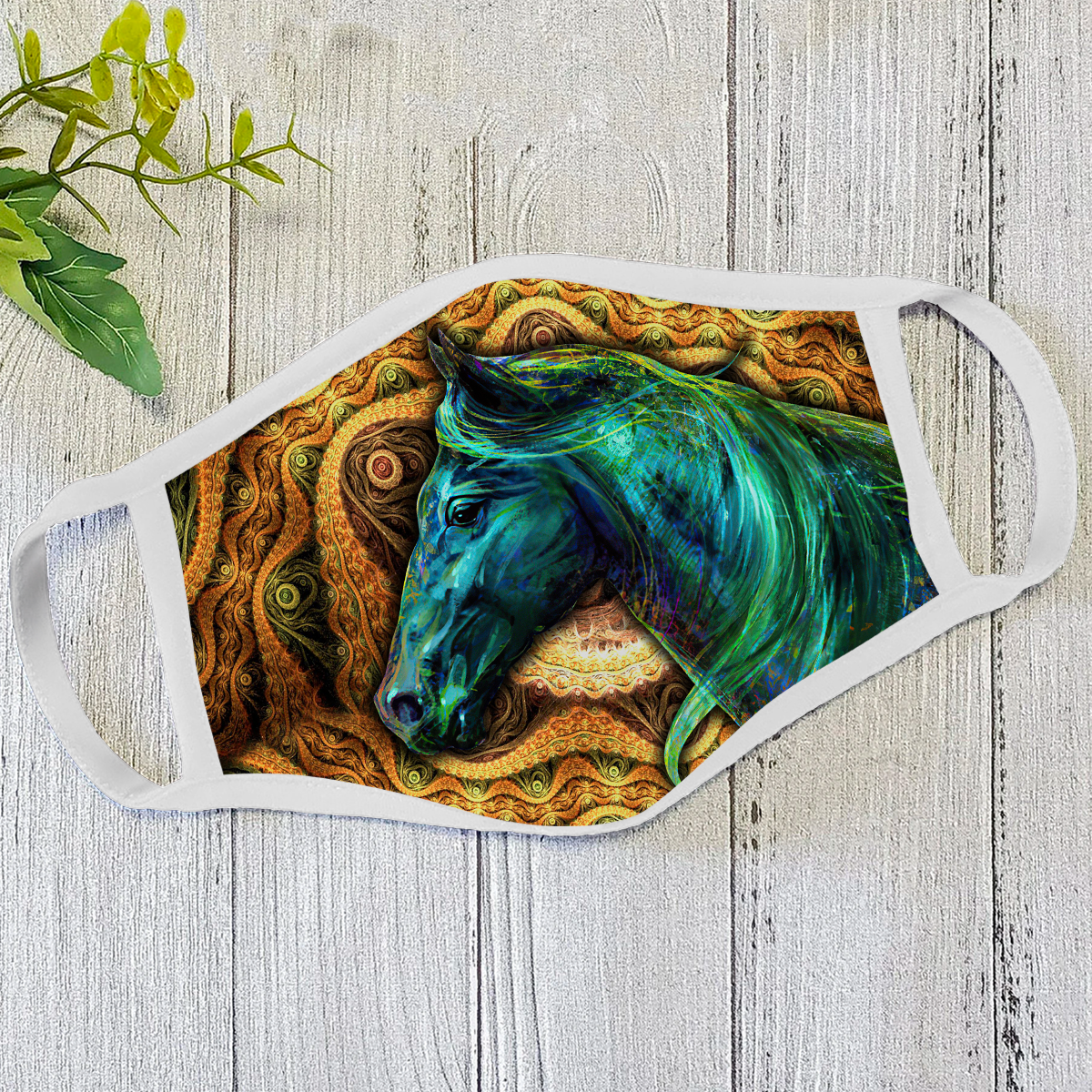 Horse Vintage Face Mask DL - Horse Themed Face Mask