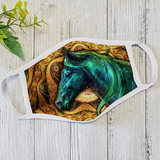 Horse Vintage Face Mask DL - Horse Themed Face Mask
