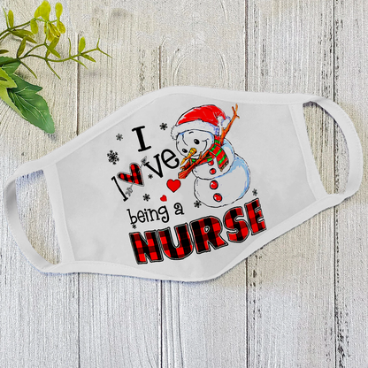Snowman Love Nurse Face Mask DL