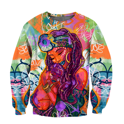 African Strong Mom And Son Unisex Deluxe Hoodie ML