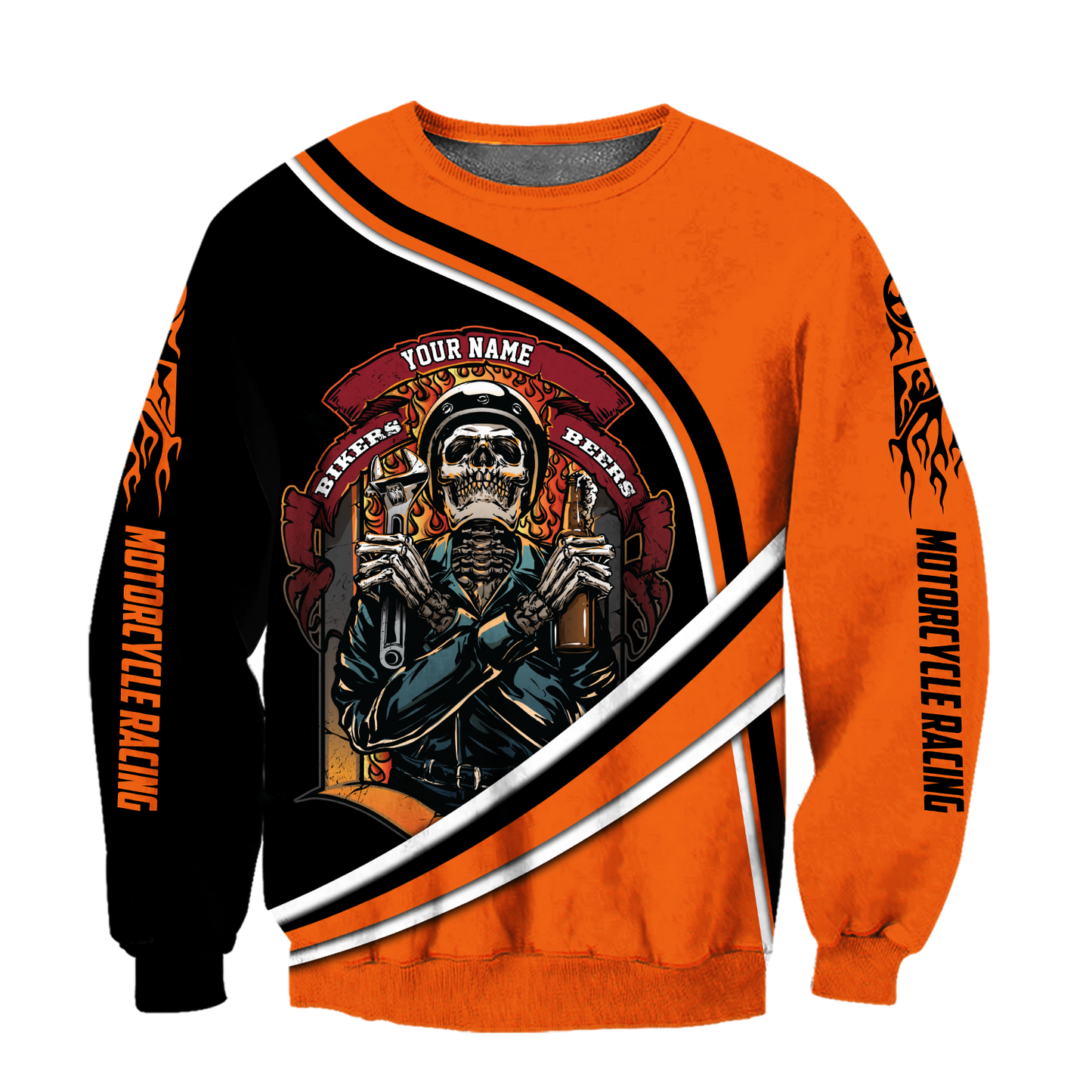 Personalized Name Motorcycle Racing 3D All Over Printed Unisex Shirts Bikers And Beer