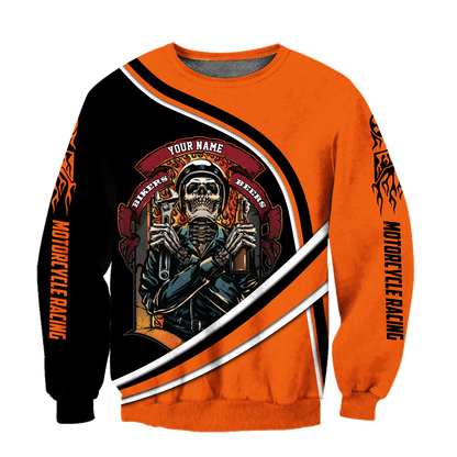 Personalized Name Motorcycle Racing 3D All Over Printed Unisex Shirts Bikers And Beer