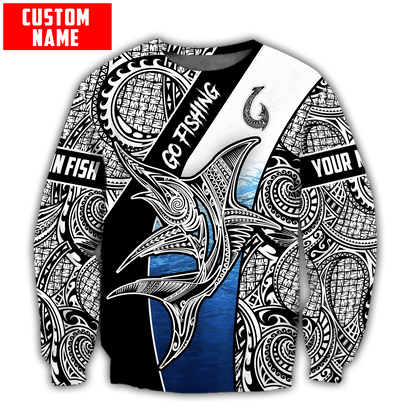 Amazing Polynesian Go Fishing Marlin Fish Personalized Unisex Deluxe Hoodie ML