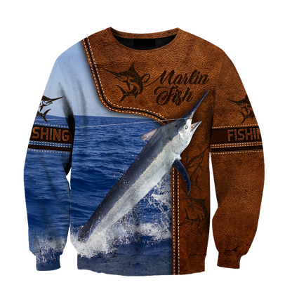 Marlin Fishing water camo Cosplay leather 3D print shirts