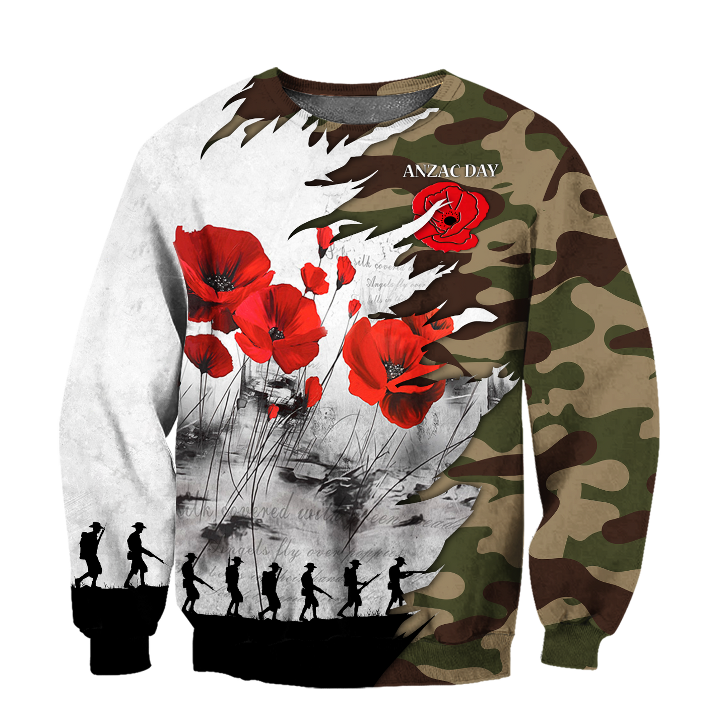 Premium Unisex Hoodie Poppy Flower Anzac Day ML