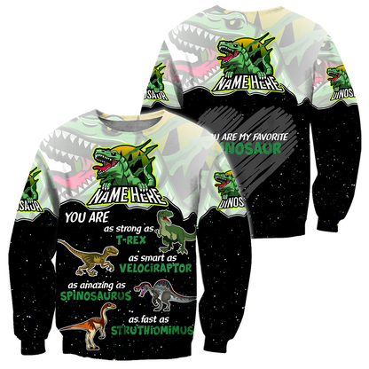 Customize Name Dinosaur 3D All Over Printed Unisex Shirts My Favorite Dinosaur