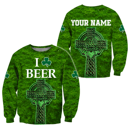 I Love Beer St.Patrick Day 3D Hoodie Shirt For Men And Women LAM