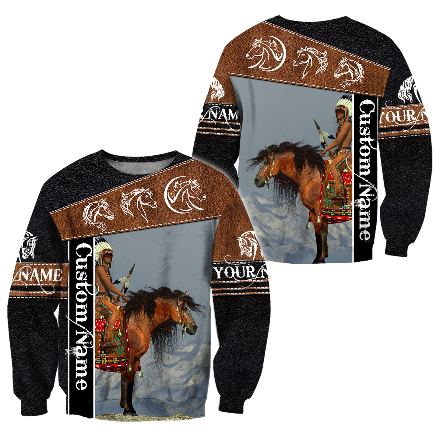 Personalized Name Native Horse 3D All Over Printed Unisex Shirts