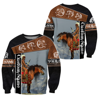 Personalized Name Native Horse 3D All Over Printed Unisex Shirts