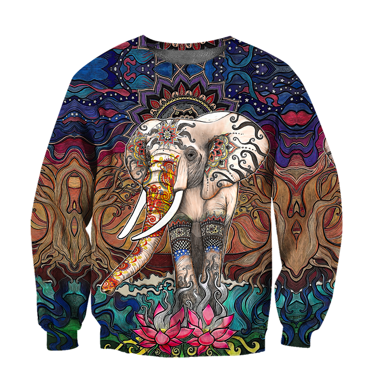 Mandala 3D All Over Printed Unisex Shirts Mandala Elephant
