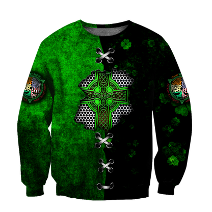 Irish Celtic Knot Cross in my heart St.Patrick day 3D Design shirts