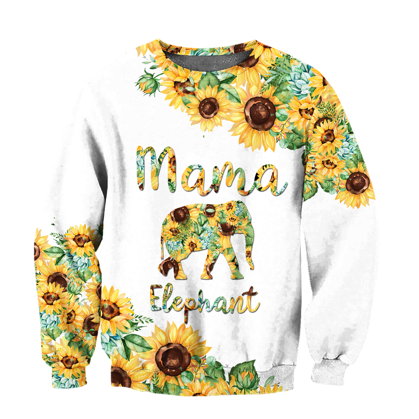 Mama Elephant Sunflower - Mother's Day Gift 3D Unisex Shirt