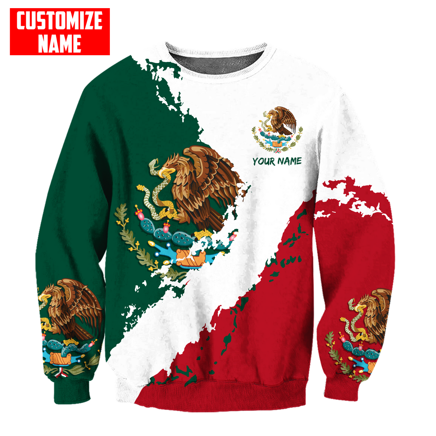 Persionalized Mexico 3D All Over Printed Unisex Shirts