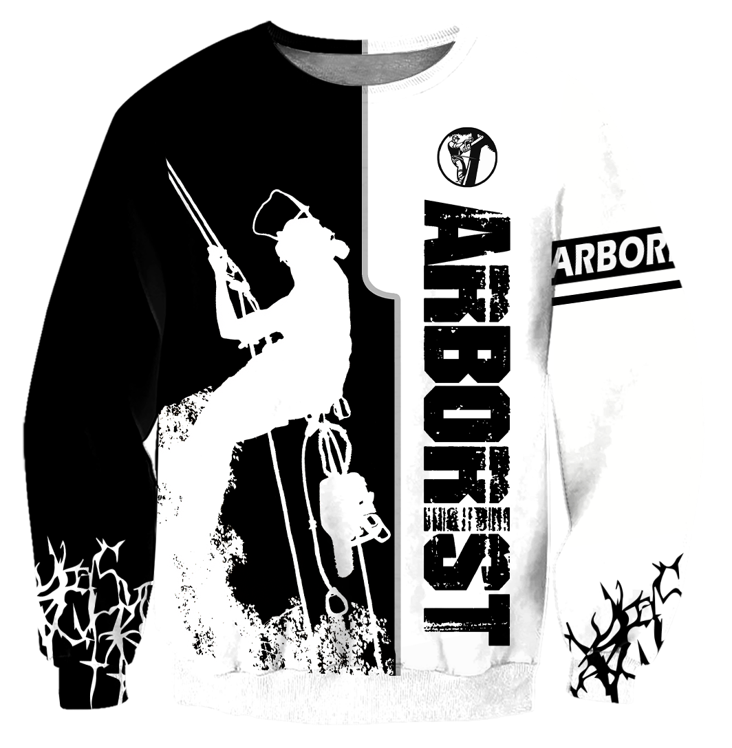 Premium Black And White Arborist All Over Printed Shirts For Men And Women MEI