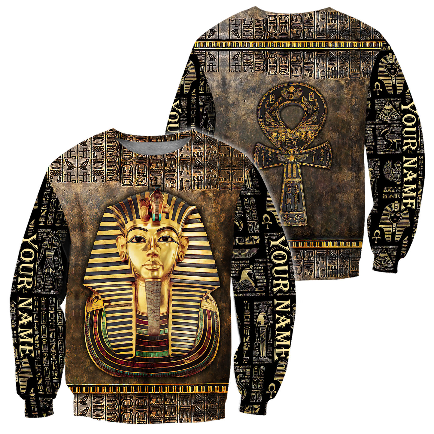 Custom name Pharaoh Ancient Egypt Ankh 3D design print shirts