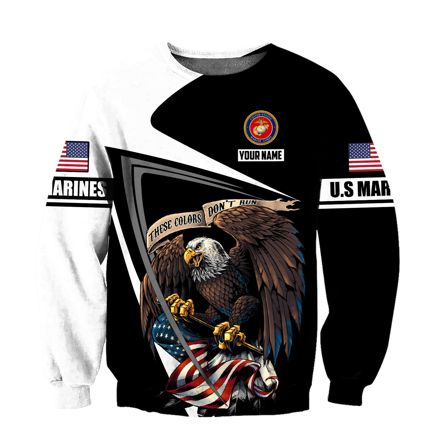 Custom name US Marine Corps Veteran 3D printed shirts Proud Military
