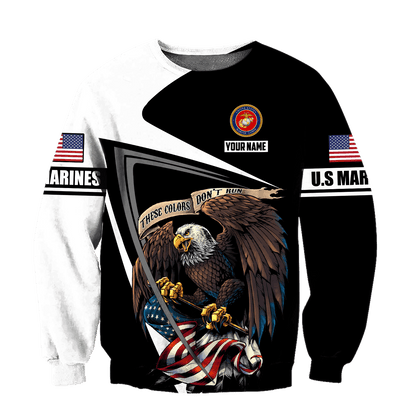Custom name US Marine Corps Veteran 3D printed shirts Proud Military