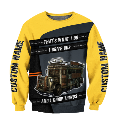 Premium Unisex Custom Name All Over Printed Bus Driver Shirts MEI