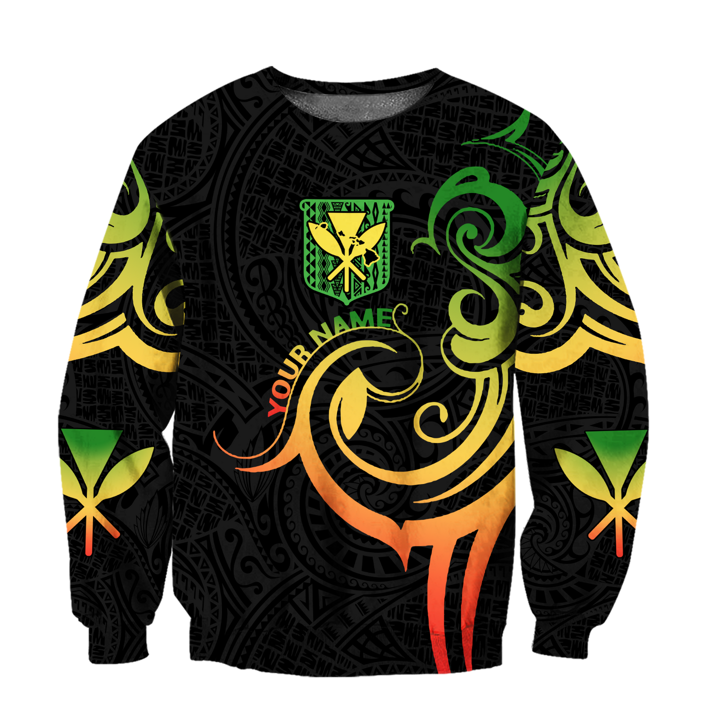 Polynesian Kanaka Hawaii Peronalized Name 3D Unisex Hoodie