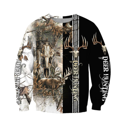 Personalized Name Deer Hunting 3D Printed Unisex Shirts White Camo