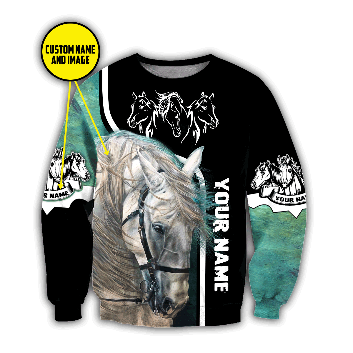 Personalized Name Premium Horse 3D All Over Printed Unisex Shirts