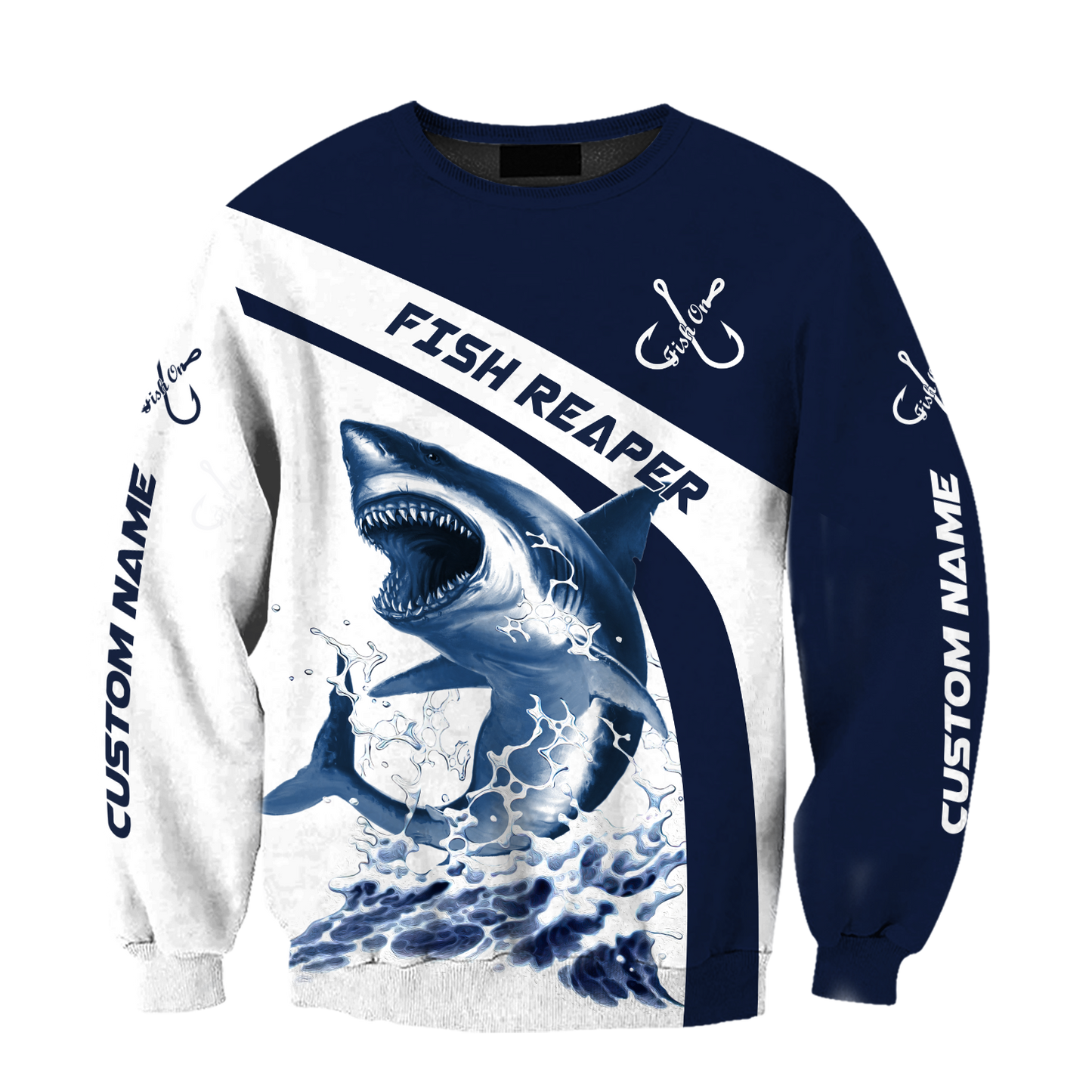 Custom name Shark fishing design 3d print shirts