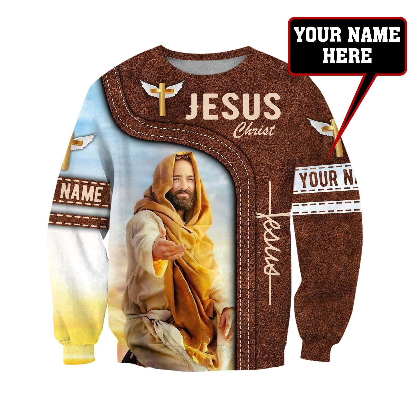 Persionalized Name Jesus 3D All Over Printed Unisex Hoodie