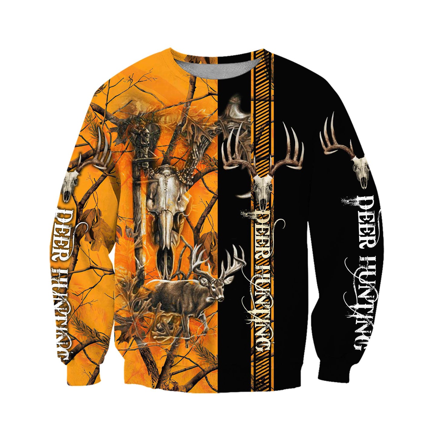 Personalized Name Deer Hunting 3D Printed Unisex Shirts Orange Camo Ver 6