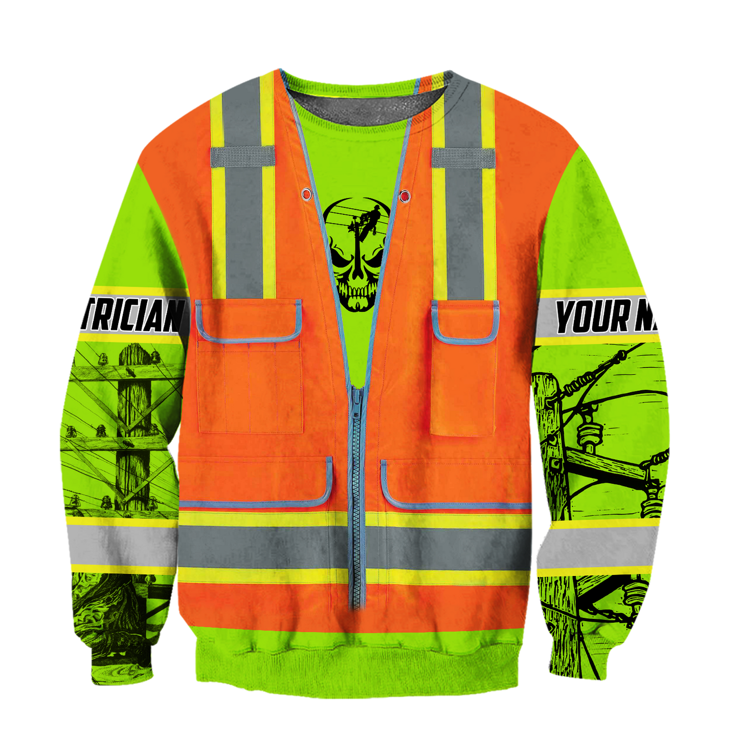 Electrician And Lineman Personalized Safety 3D All Over Printed Premium Unisex Hoodie ML
