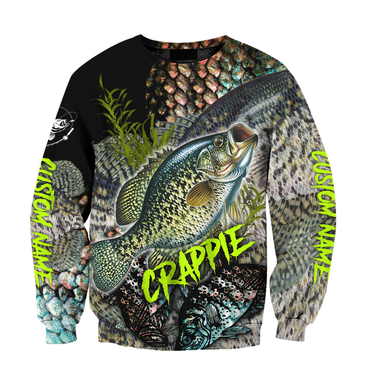Custom name Crappie Fishing on skin 3D Design print shirts