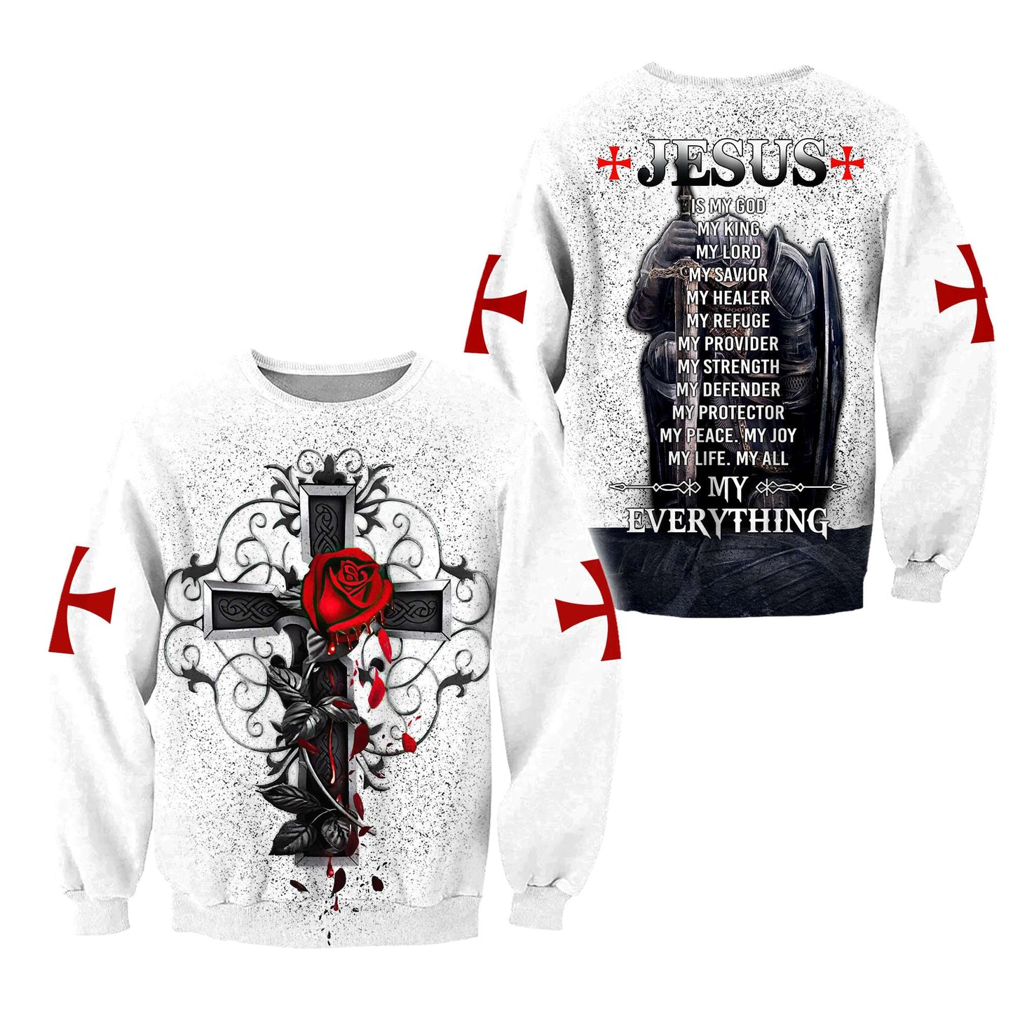 God Cross and Roses - Christian - 3D All Over Printed Style for Men and Women