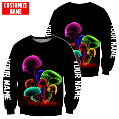 Customize Name Mushroom Hippie 3D All Over Printed Unisex Shirts