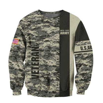 US Army Veteran Personalized name 3D All Over Printed Unisex Shirts
