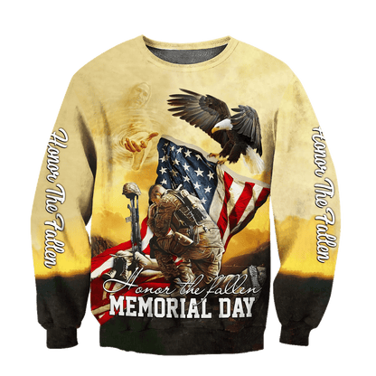 Honor the Fallen Memorial Day US Veteran 3D All Over Printed Unisex Hoodie