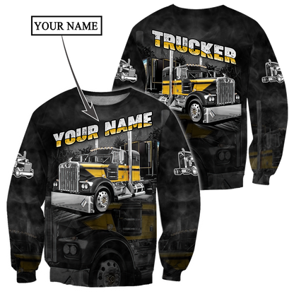 Personalized Name Trucker 3D All Over Printed Shirts For Men and Women