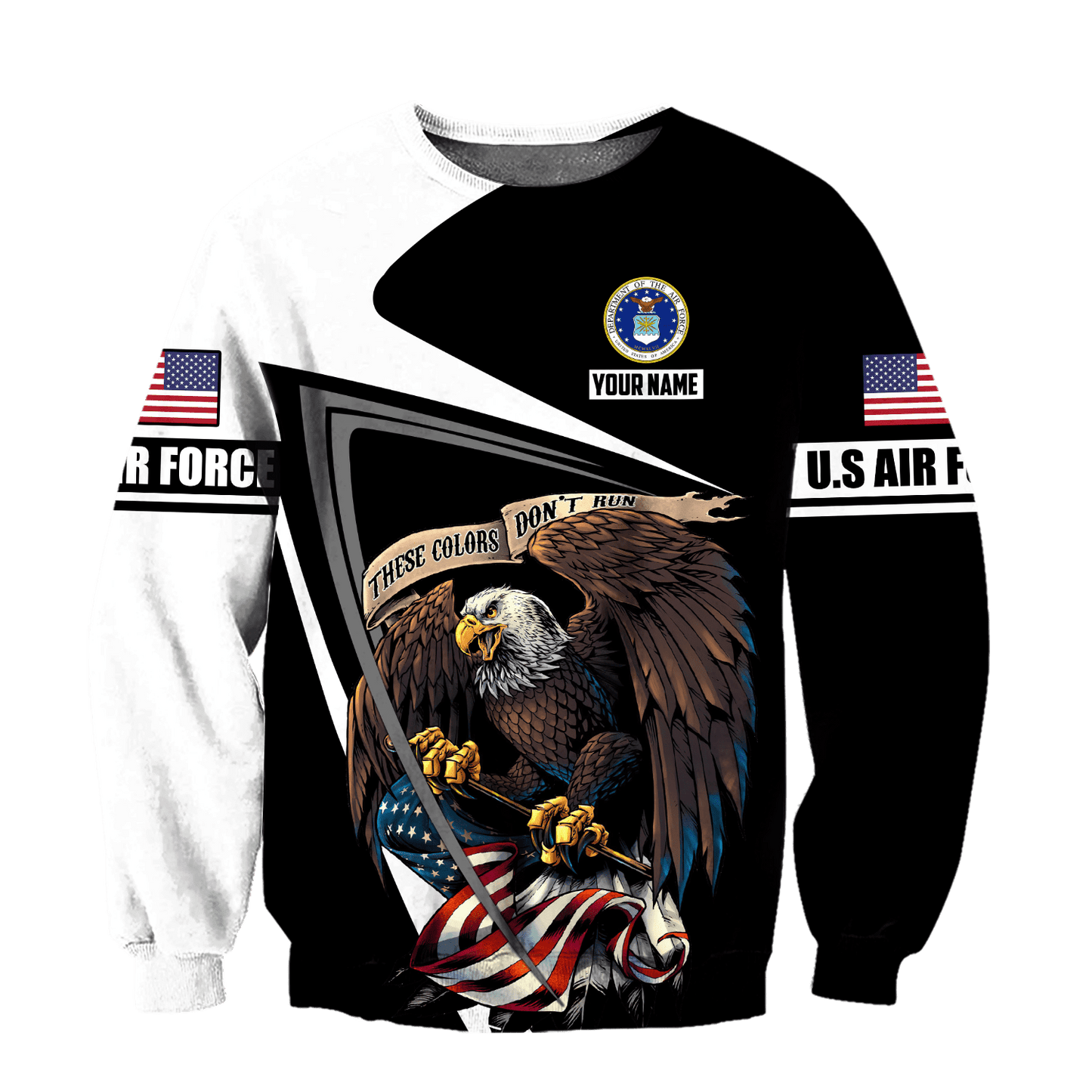 Custom name US Air Force Veteran 3D printed shirts Proud Military