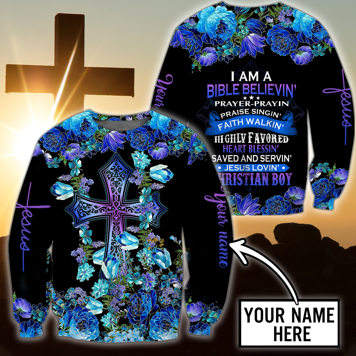 Premium Christian Jesus Personalized Name 3D All Over Printed For Men Shirts - Amaze Style™-Apparel