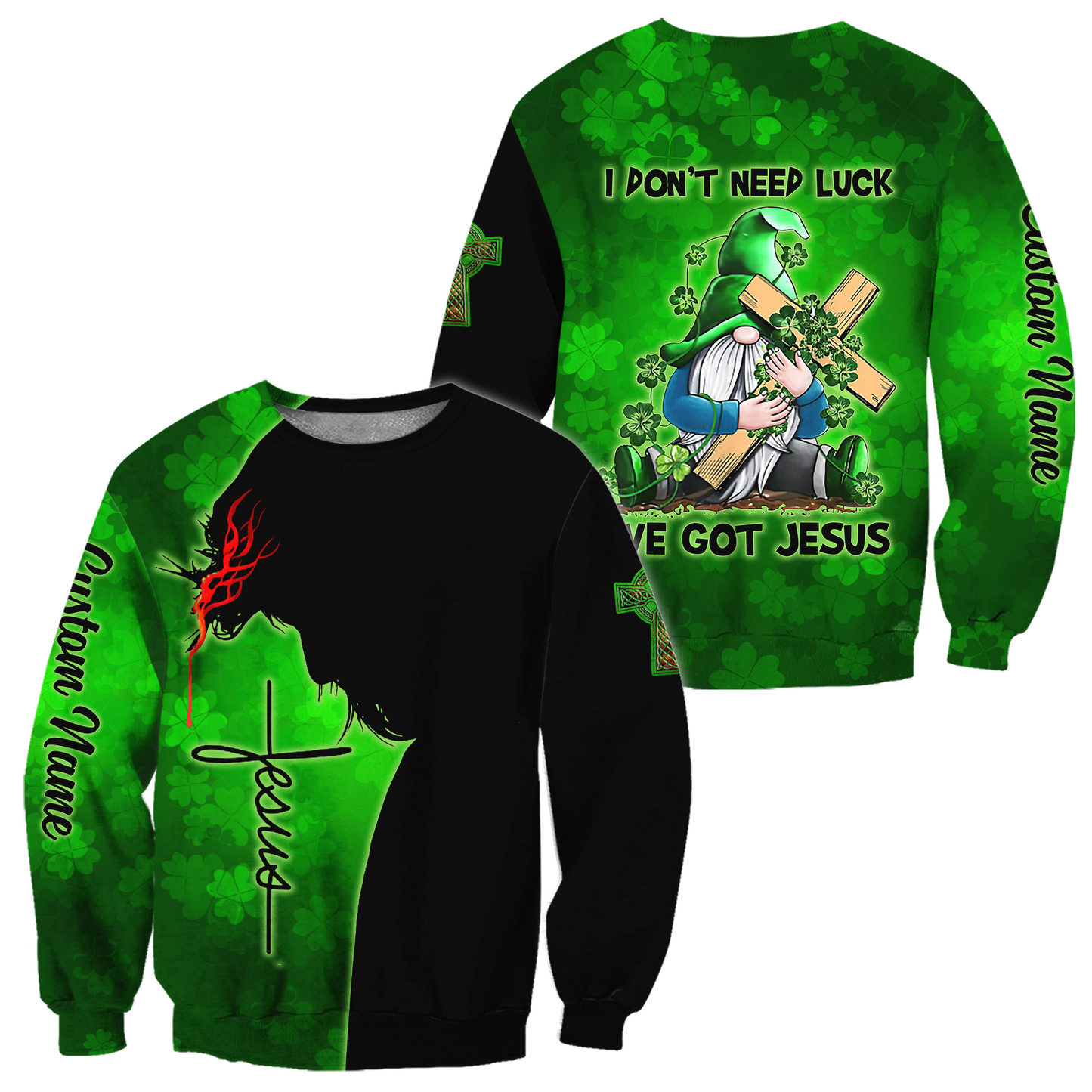 Irish Jesus 3D All Over Printed Unisex Shirts For Men And Women