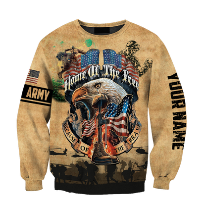 U.S Army veteran Home Free custom name design 3d print shirts Proud Military