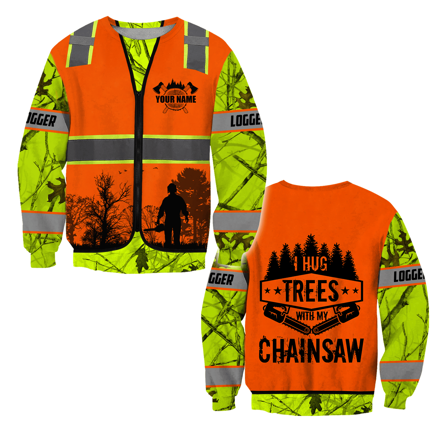 3D Chainsaw Logger Custom Name Unisex Shirts