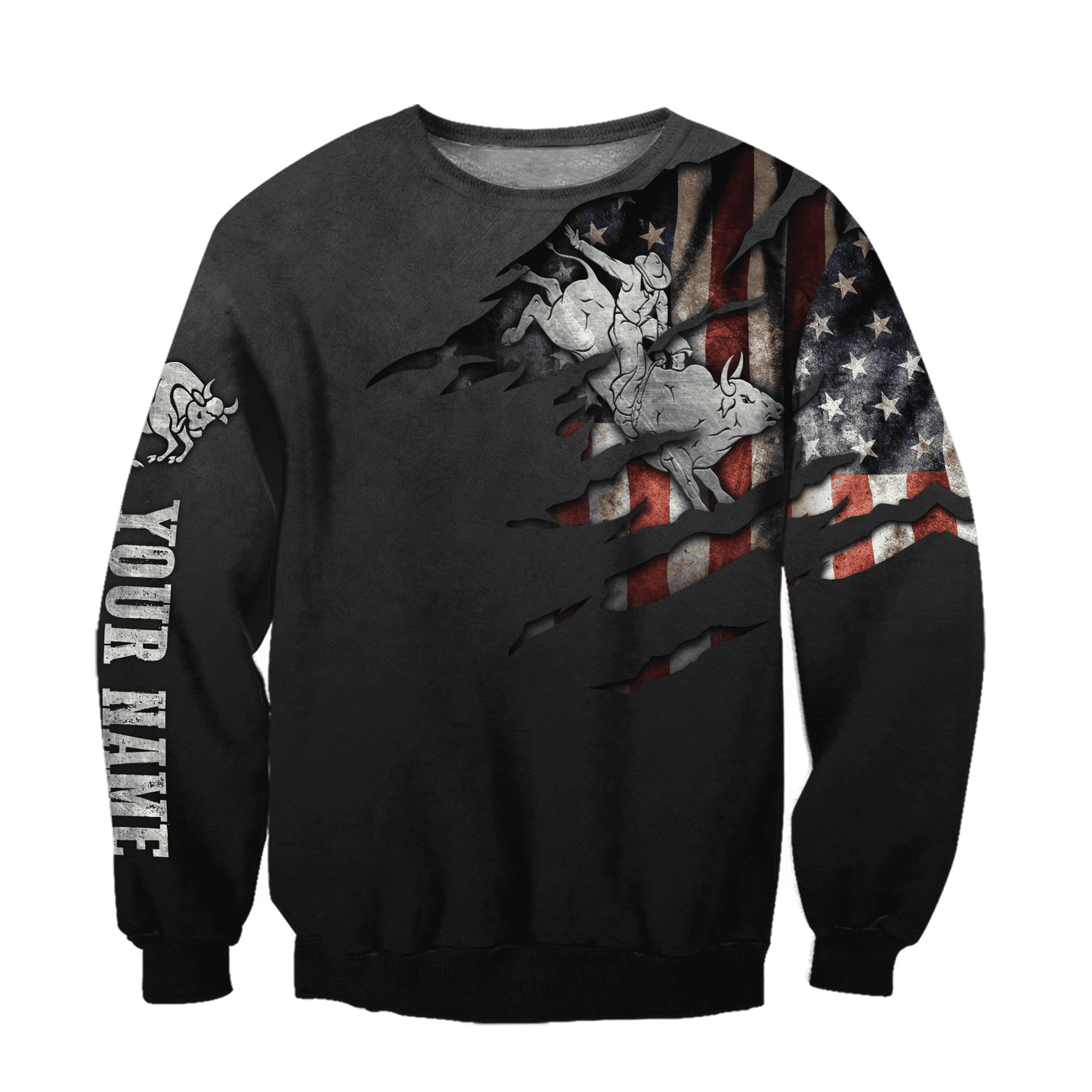 Personalized Name Bull Riding 3D All Over Printed Unisex Shirts American Bull Rider Ver 2