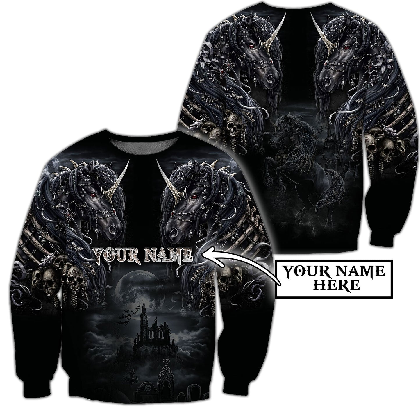 Customize Name Tattoo Skull Horse Hoodie For Men And Women NTN15032106
