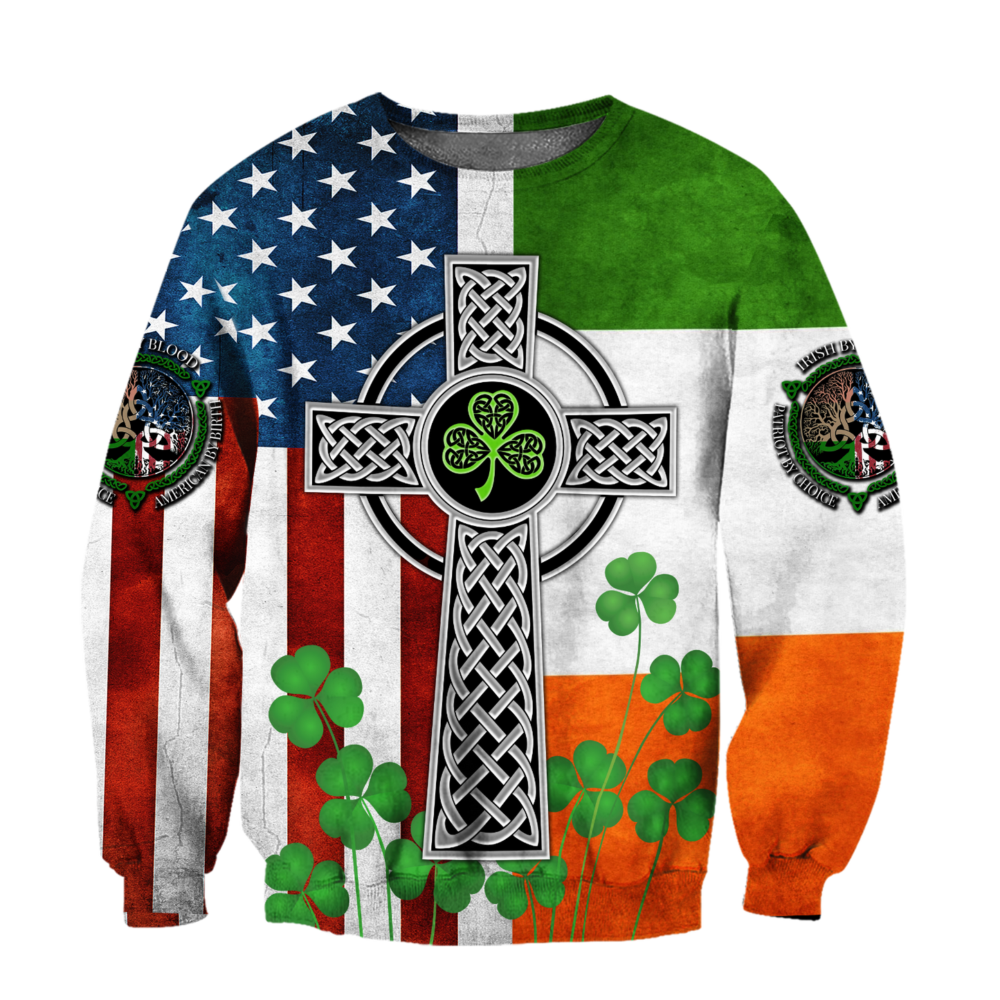 Irish Celtic Knot Cross St.Patrick day 3D Design print shirts
