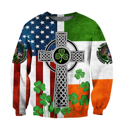 Irish Celtic Knot Cross St.Patrick day 3D Design print shirts