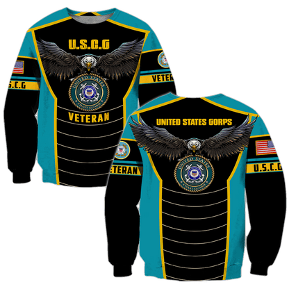 U.S Coast Guard veteran Eagle Pride design 3d print shirts Proud Military