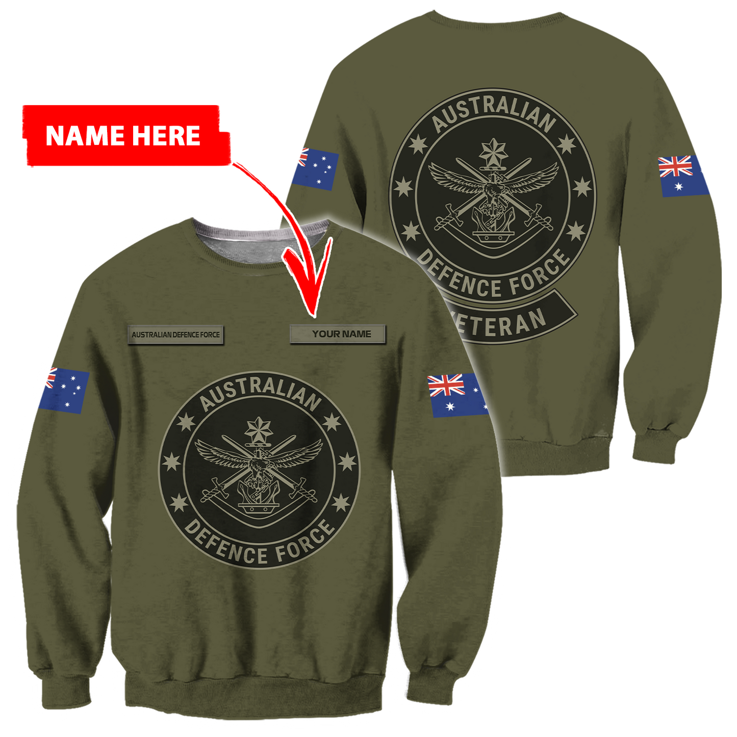 Personalized Australian Defence Force ADF Veteran 3D All Over Printed Unisex Hoodie