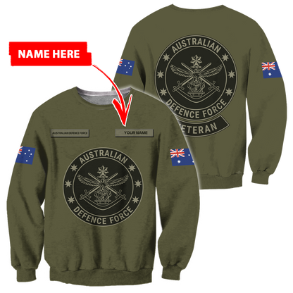 Personalized Australian Defence Force ADF Veteran 3D All Over Printed Unisex Hoodie