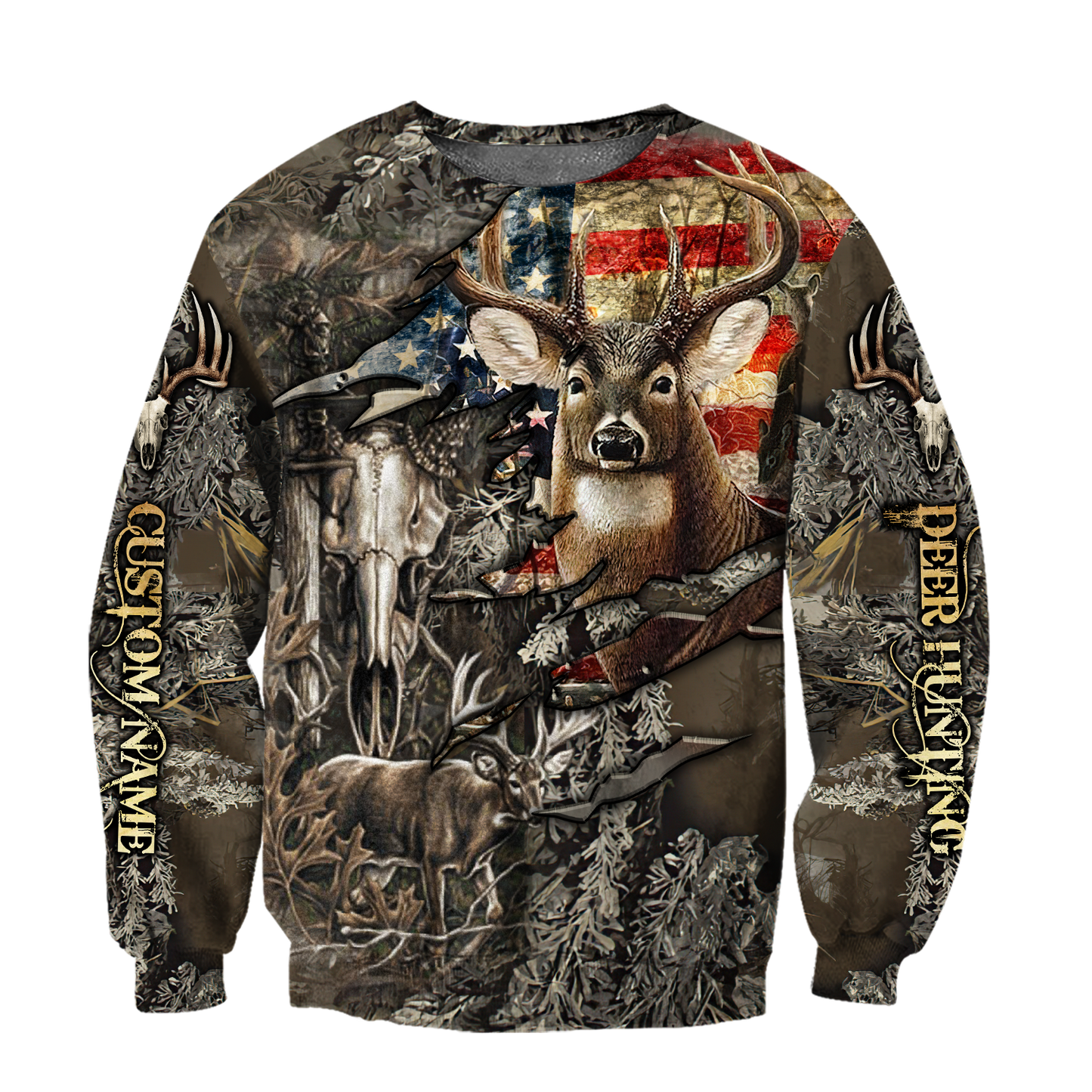 Deer Hunting Personalized Name 3D All Over Printed Shirts