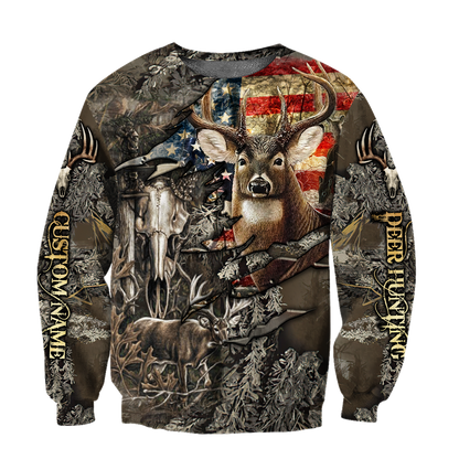 Deer Hunting Personalized Name 3D All Over Printed Shirts