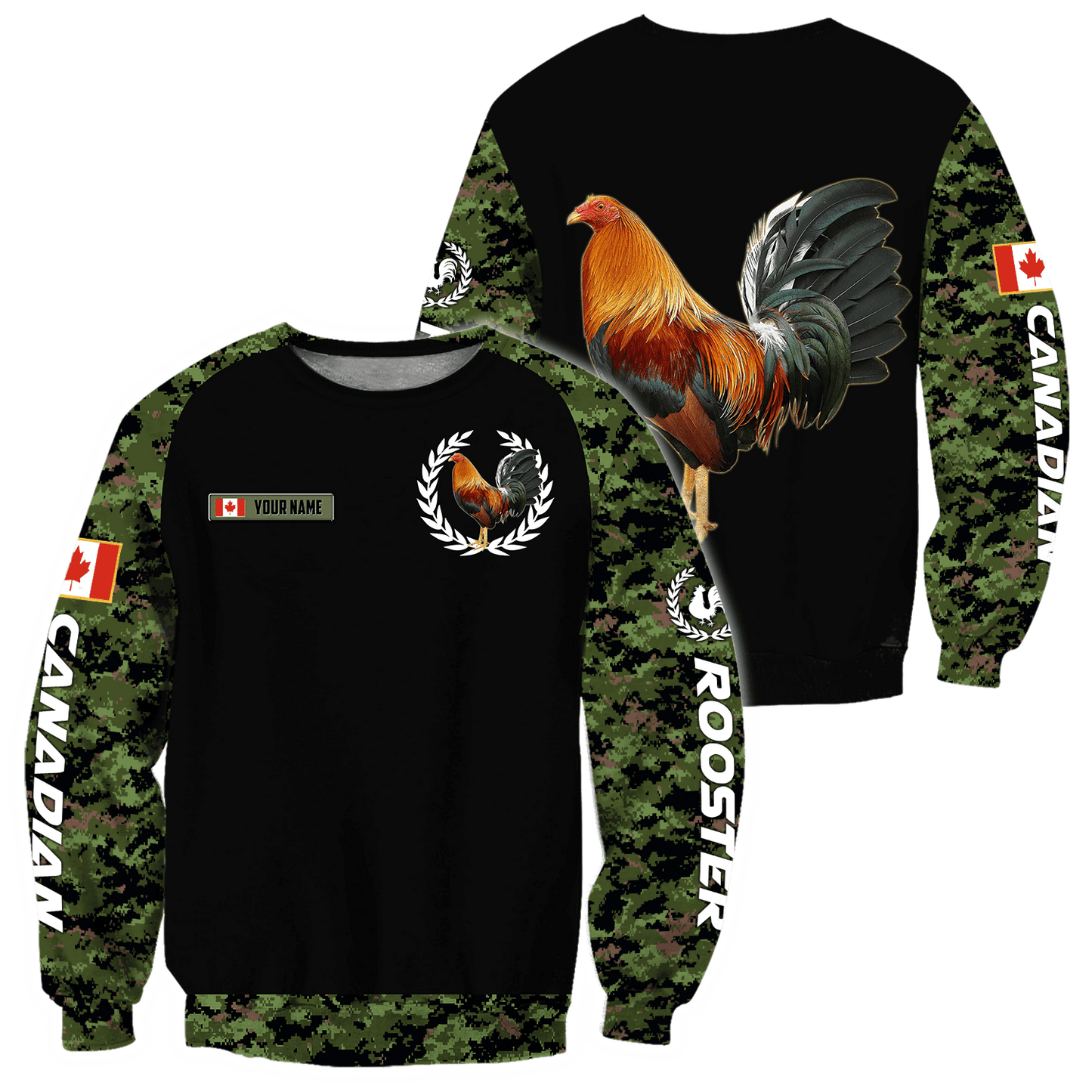 Personalized Canadian Rooster 3D Printed Unisex Shirt